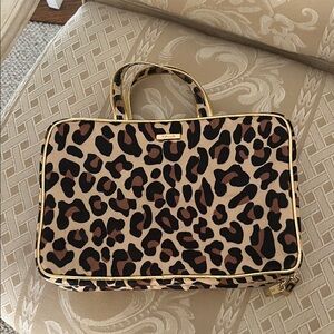 Trina Leopard Print Cosmetic Bag 13”x8 1/2”